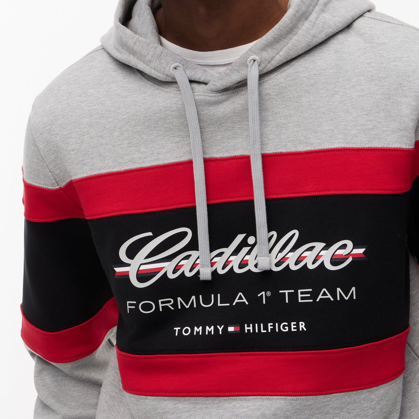 Cadillac F1 Racing Script Hooded Sweatshirt Grey
