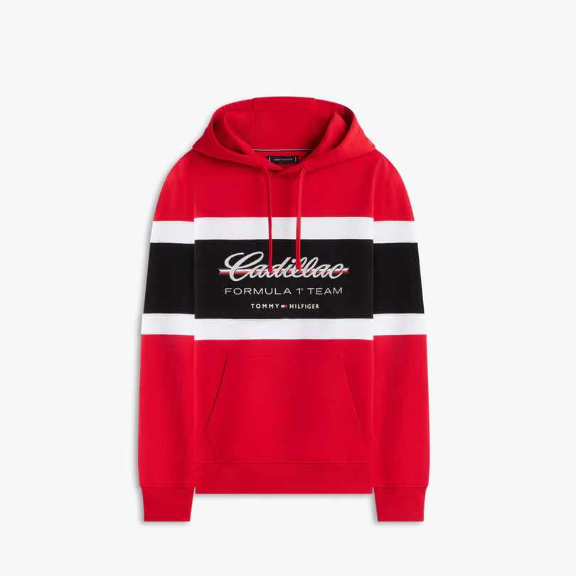 Cadillac F1 Racing Script Hooded Sweatshirt Red