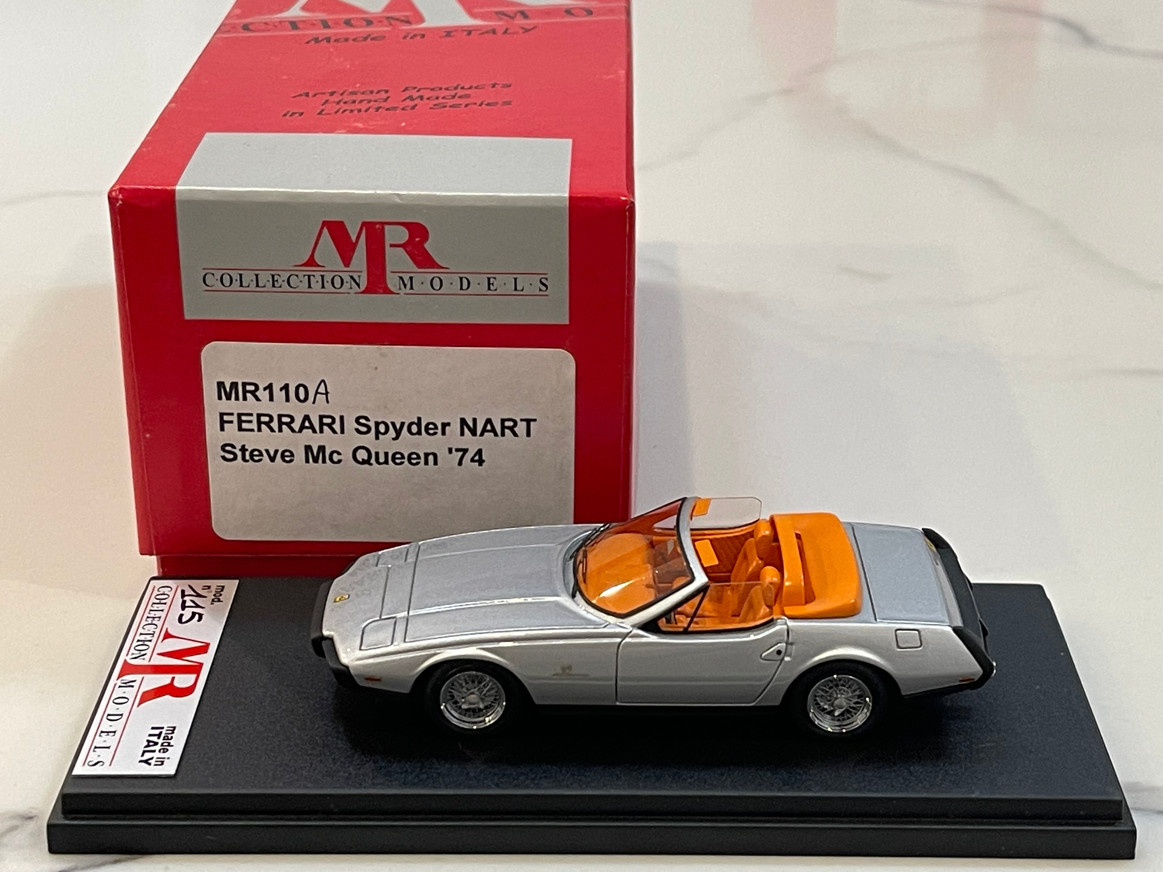 MR 1/43 Ferrari 365 GTB/4 Spider NART Open 1974 Steve McQueen Silver MR110A