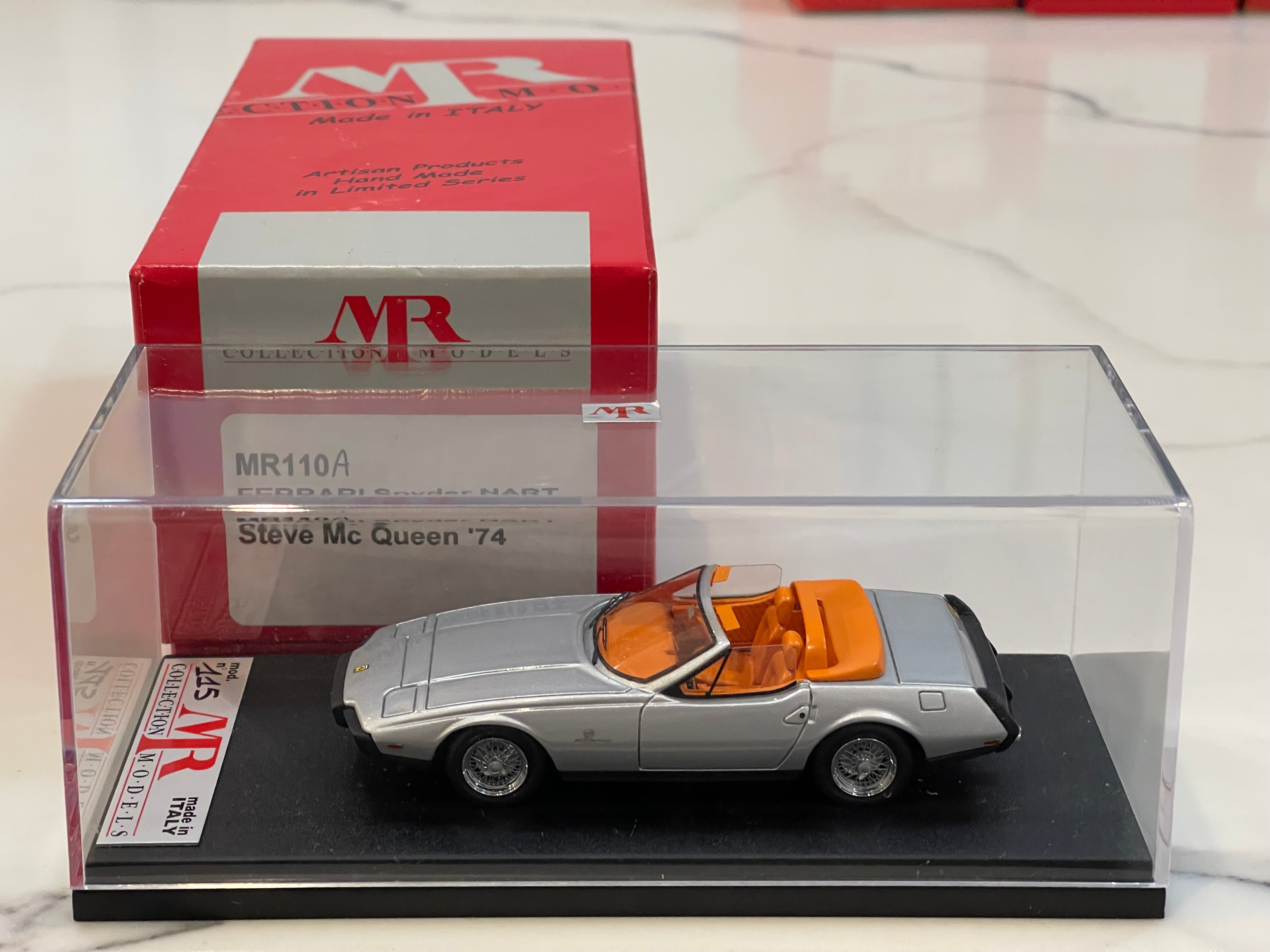 MR 1/43 Ferrari 365 GTB/4 Spider NART Open 1974 Steve McQueen Silver MR110A