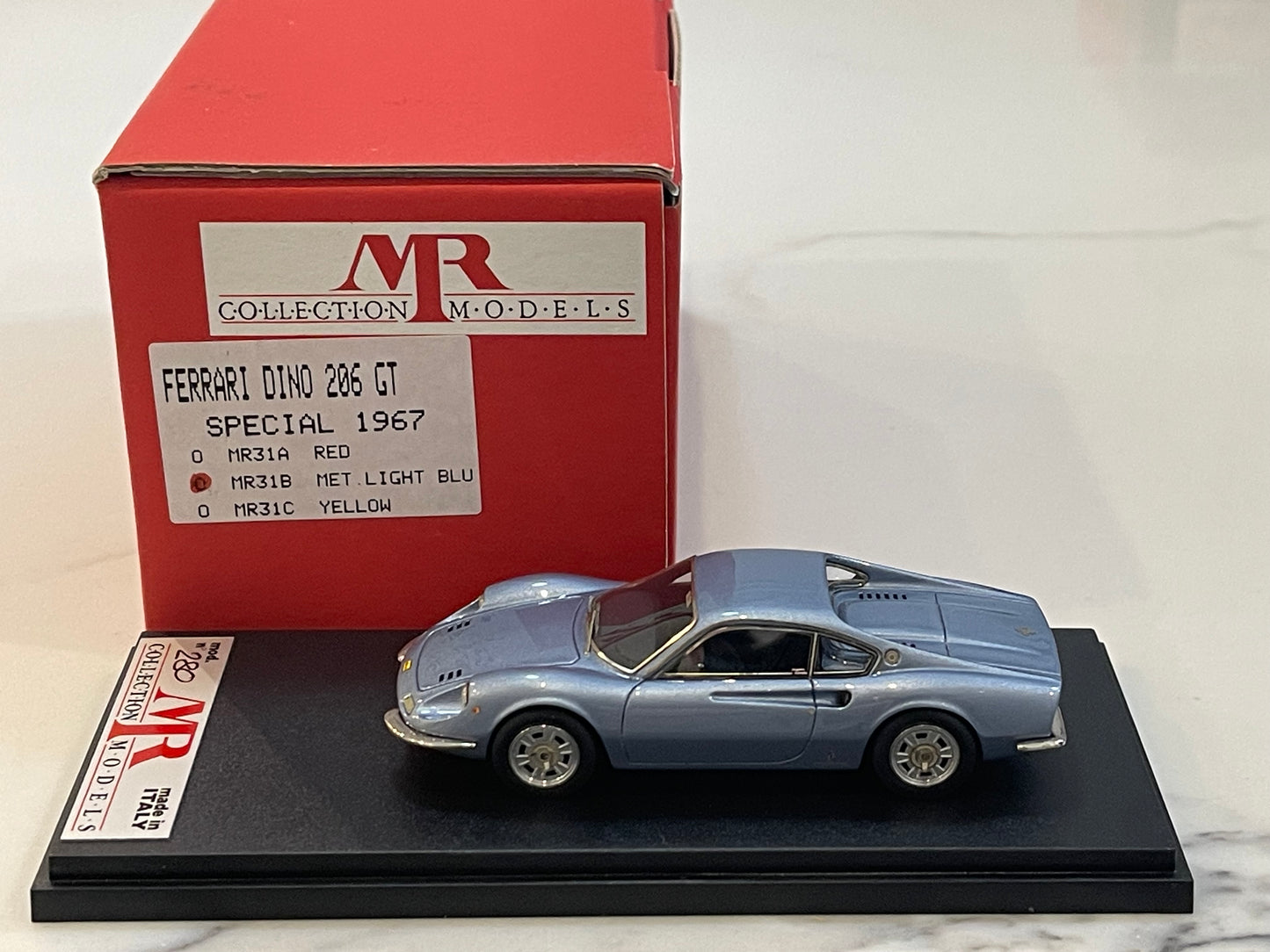MR 1/43 Ferrari Dino 206 GT Special 1967 Met. Light Blue MR31B