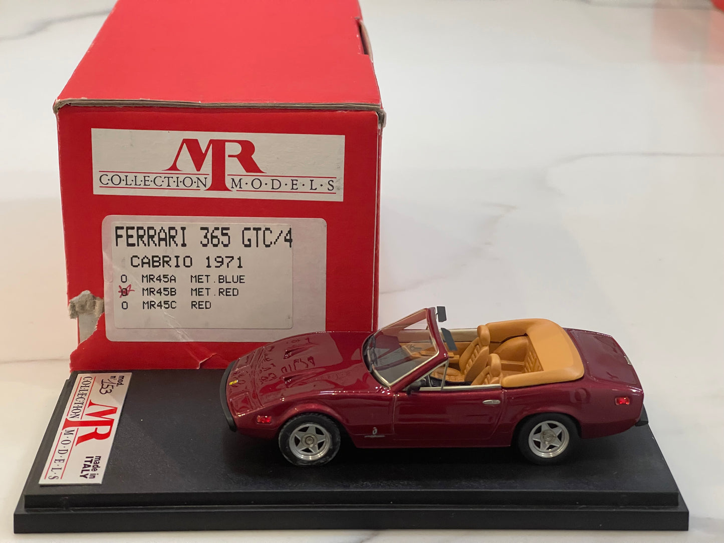 MR 1/43 Ferrari 365 GTC/4 Cabriolet 1971 Dark Met. Red MR45B