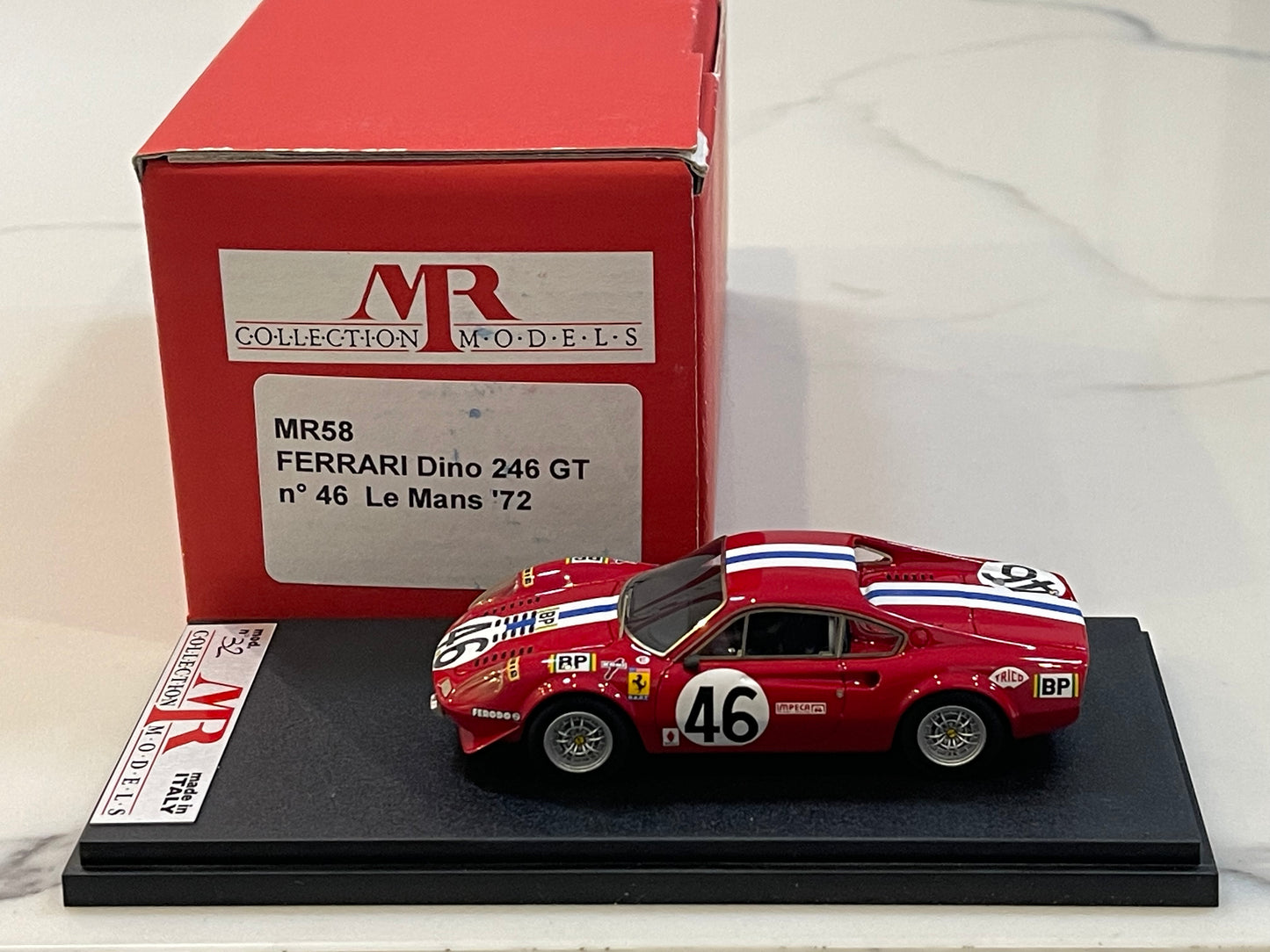 MR 1/43 Ferrari Dino 246 GT 24HR Le Mans 1972 Red No. 46 MR58