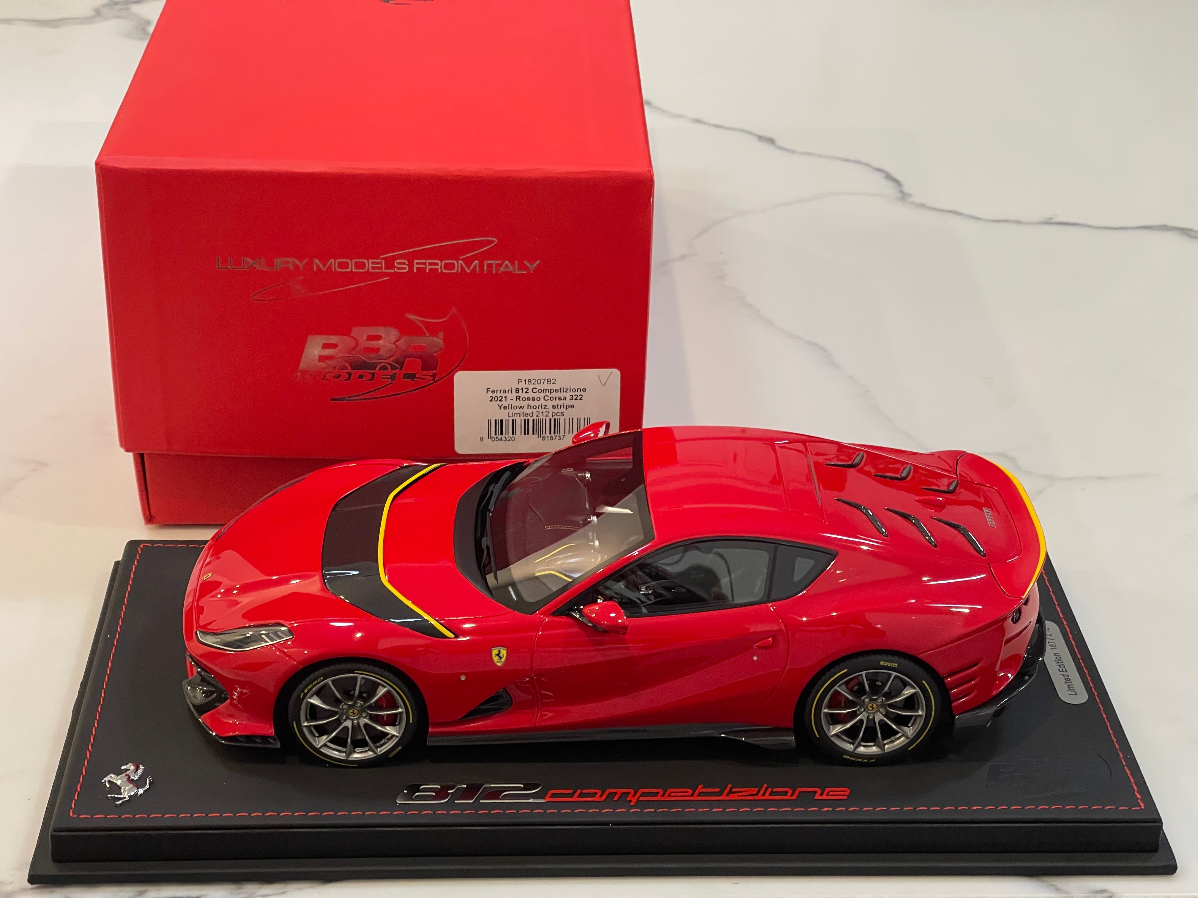 BBR 1/18 Ferrari 812 Competizione 2023 Rosso Corsa P18207B2
