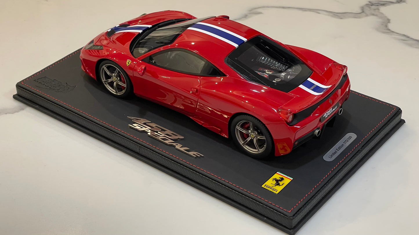 BBR 1/18 Ferrari 458 Speciale 2013 Frankfurt Motor Show Rosso Corsa P1868