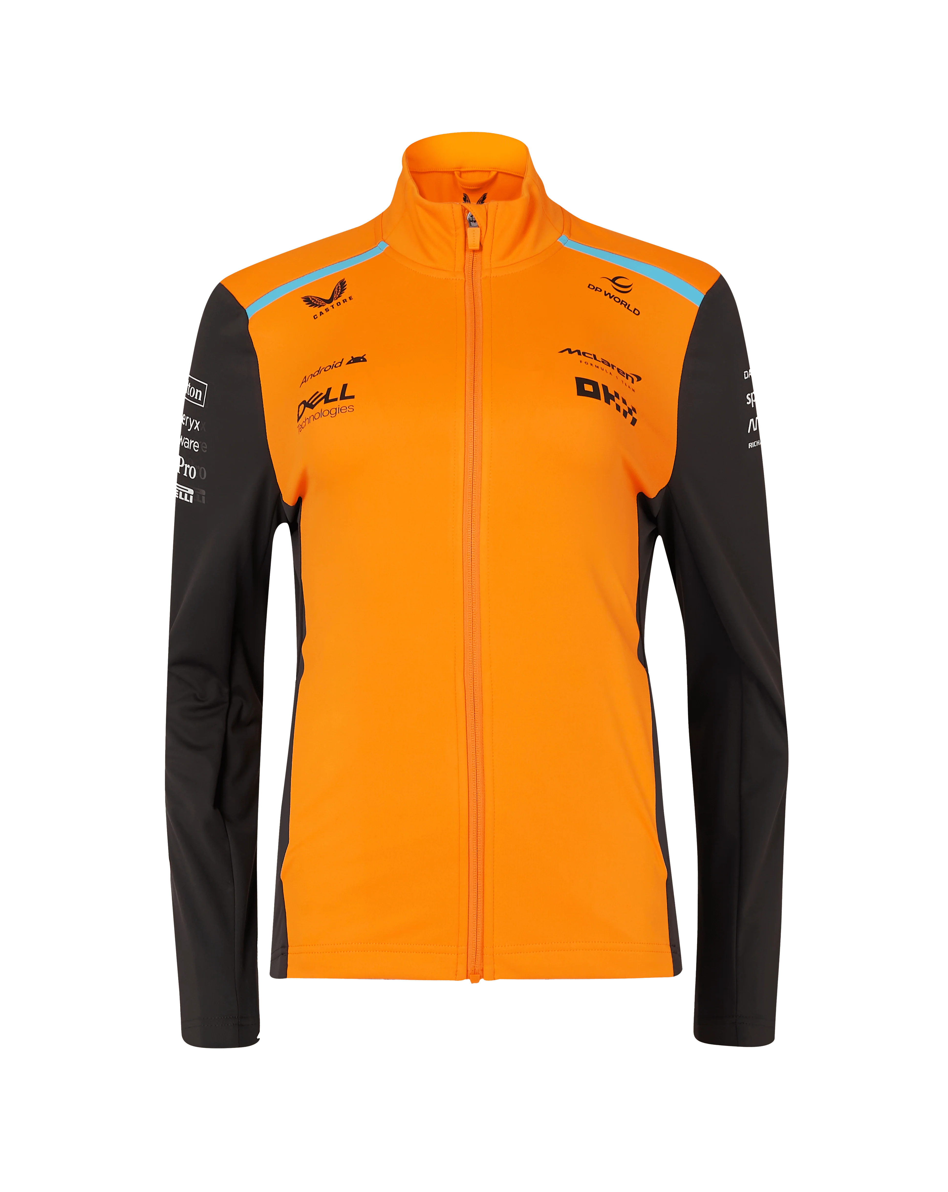 McLaren F1 Women's 2024 Team Softshell Jacket Orange/Dark Grey