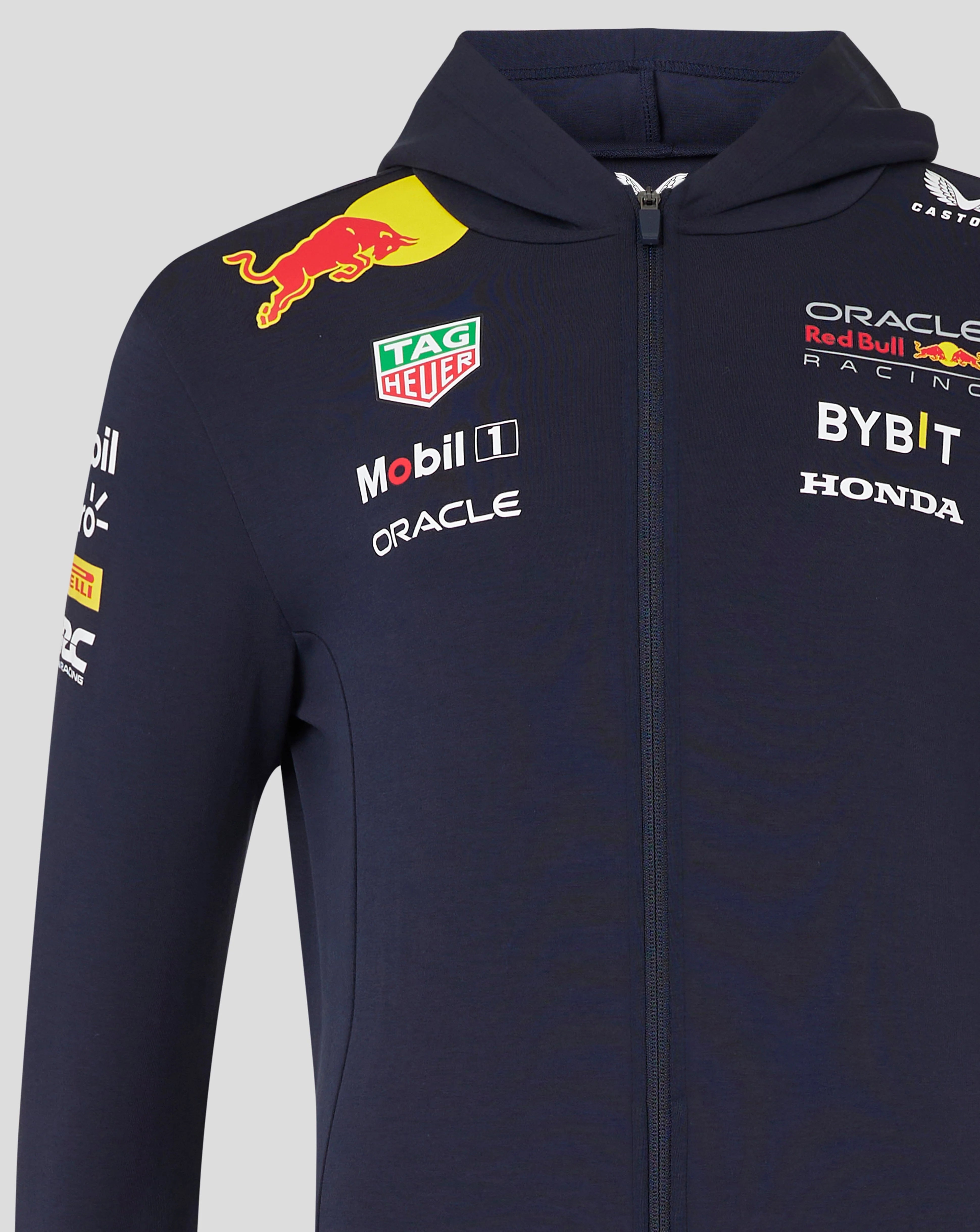 Red Bull Racing F1 2024 Men's Team Full Zip Hooded Sweatshirt Navy