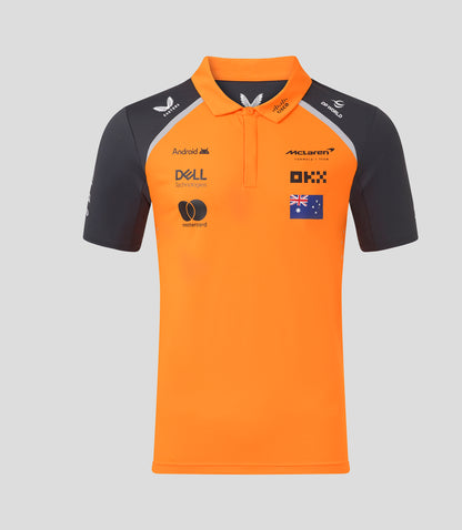 McLaren F1 Men's 2025 Oscar Piastri Team Polo Shirt Orange
