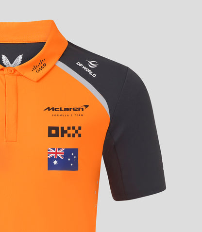 McLaren F1 Men's 2025 Oscar Piastri Team Polo Shirt Orange