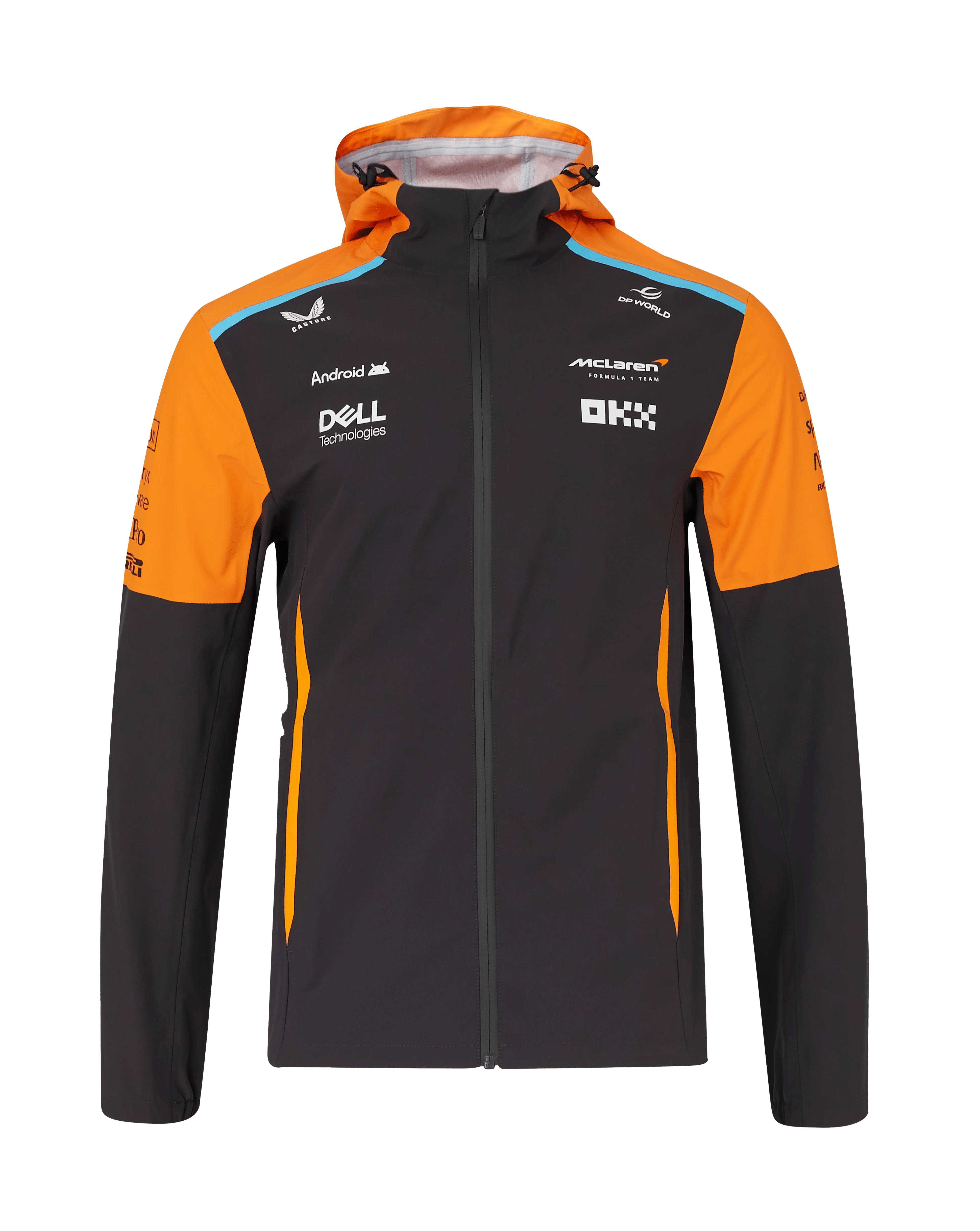 McLaren F1 2024 Team Lightweight Rain Jacket Dark Gray/Orange