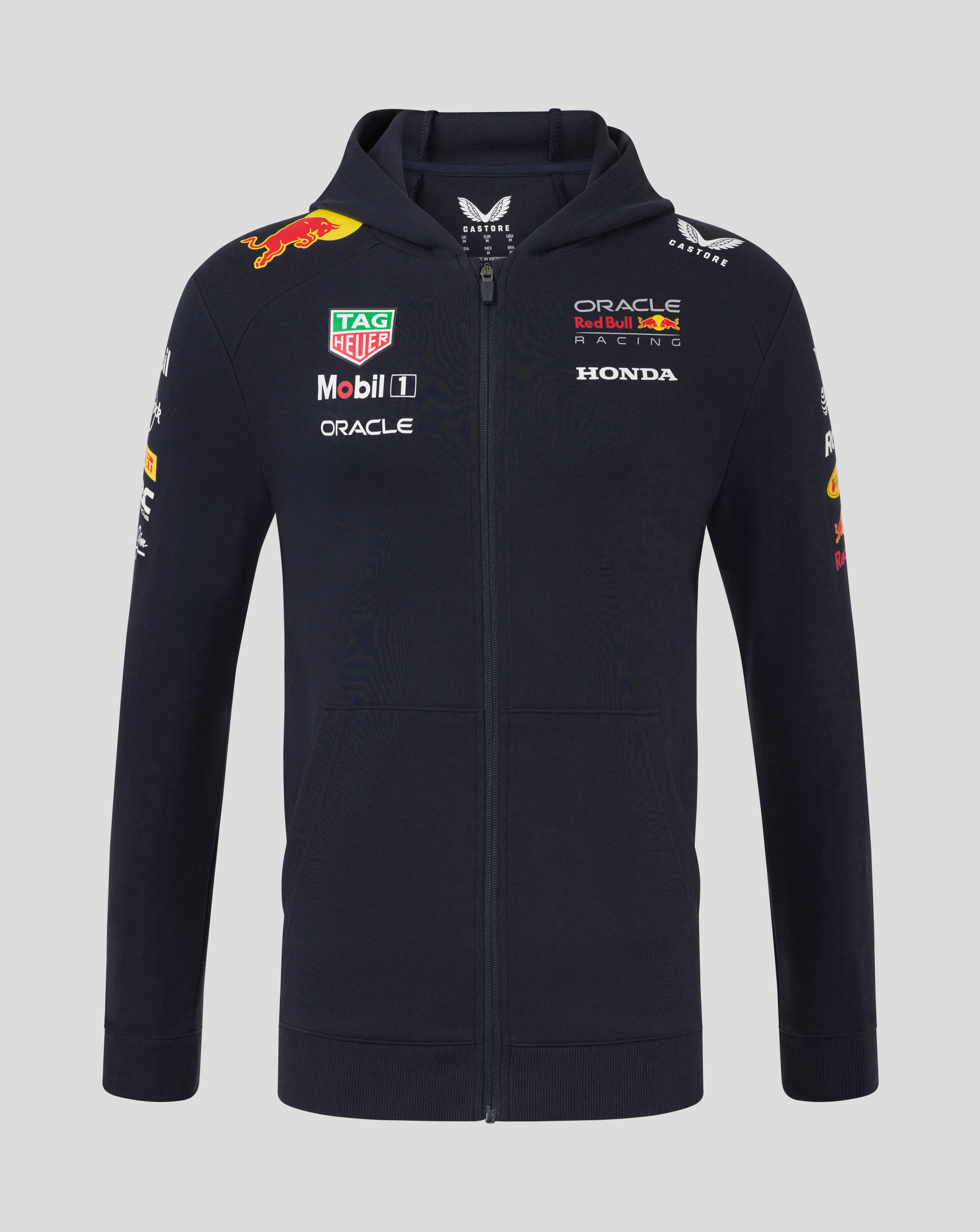 Red Bull Racing F1 2025 Team Full Zip Hooded Sweatshirt Navy