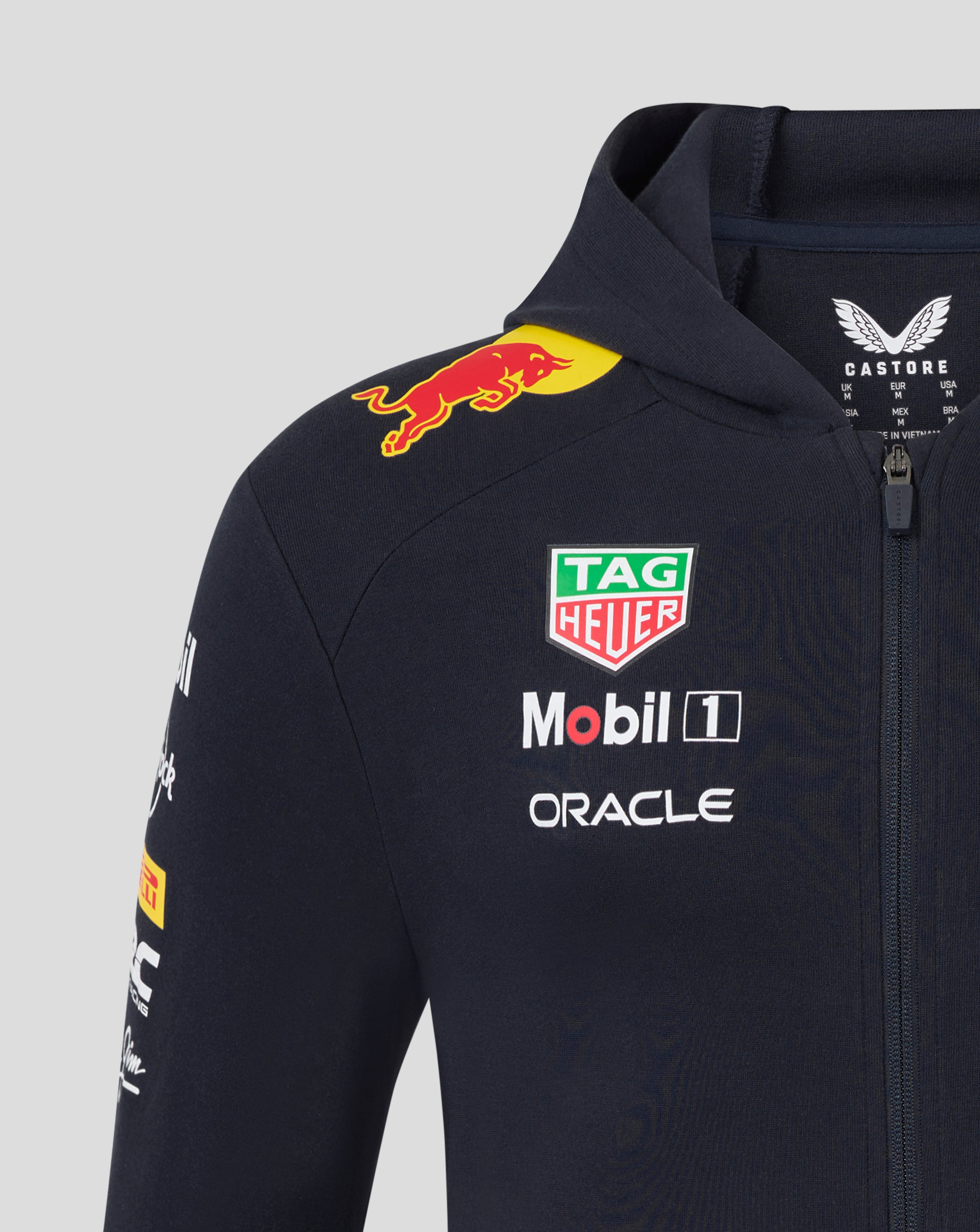 Red Bull Racing F1 2025 Team Full Zip Hooded Sweatshirt Navy