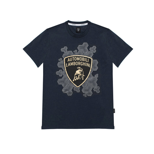 Lamborghini Men's Golden Large Bull T-Shirt Black