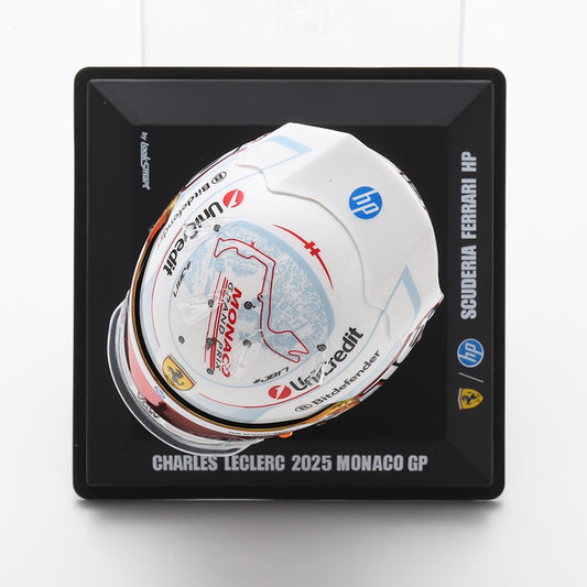Scuderia Ferrari F1 Team Charles Leclerc 2025 Monaco GP Mini Helmet White - 1:5 Scale