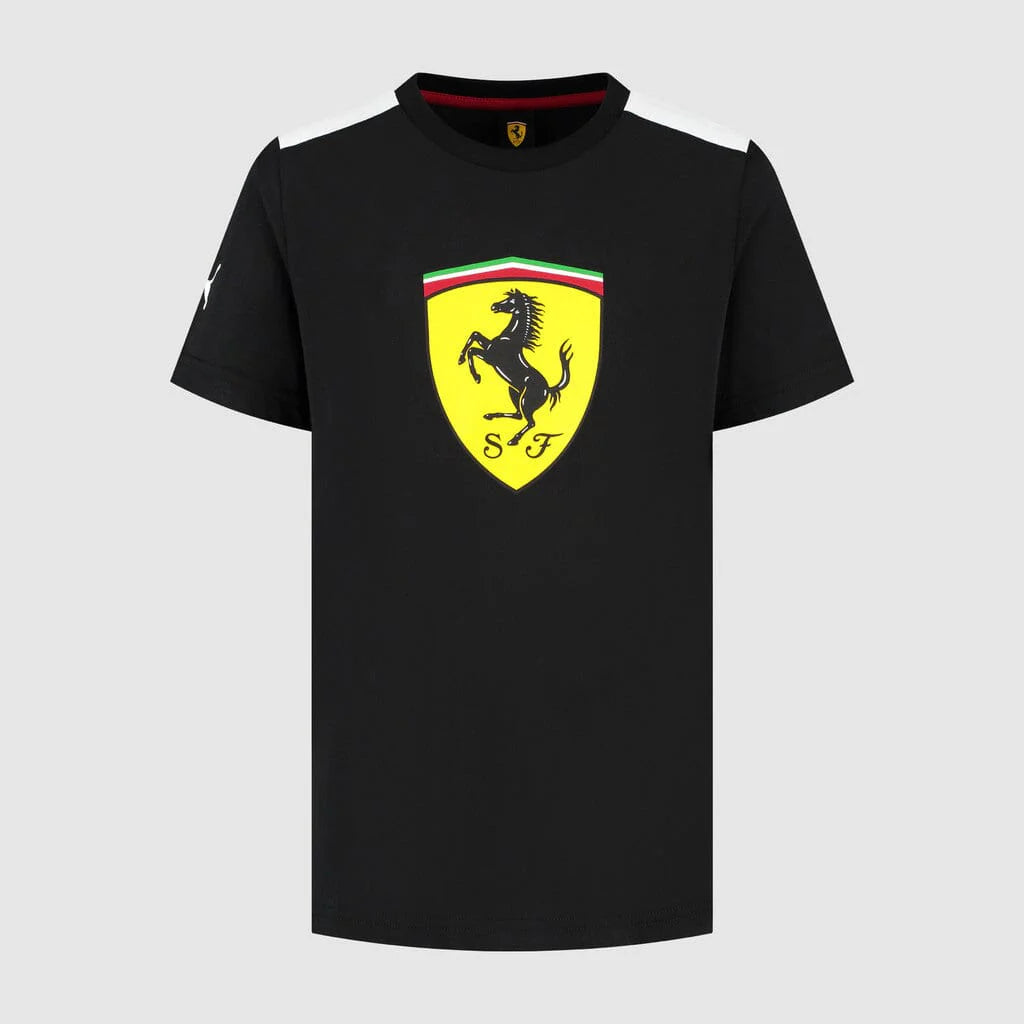 Scuderia Ferrari F1 Kids Large Shield T-Shirt Youth Black
