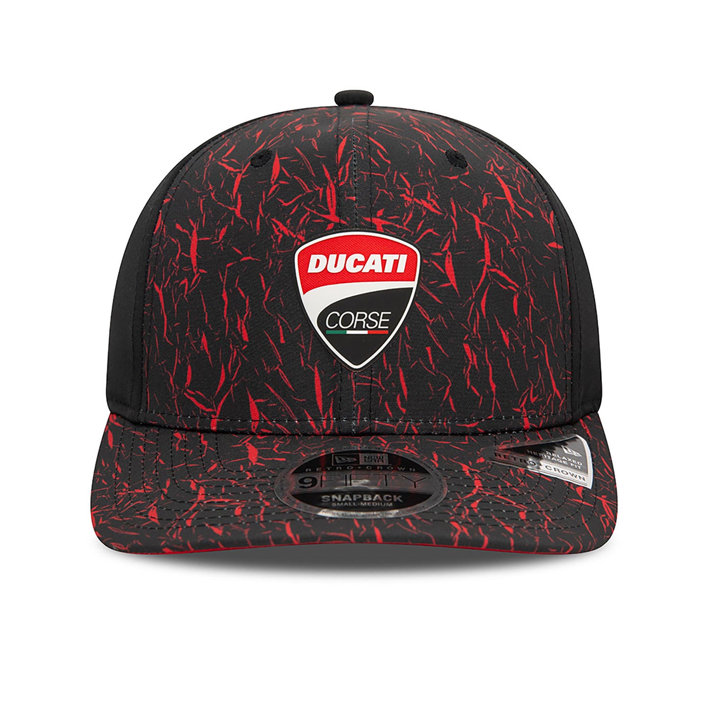 Ducati Motor Logo Crinkle All Over Print Original Fit Cap Black