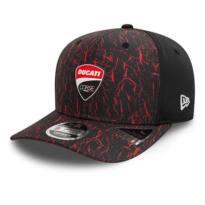Ducati Motor Logo Crinkle All Over Print Original Fit Cap Black