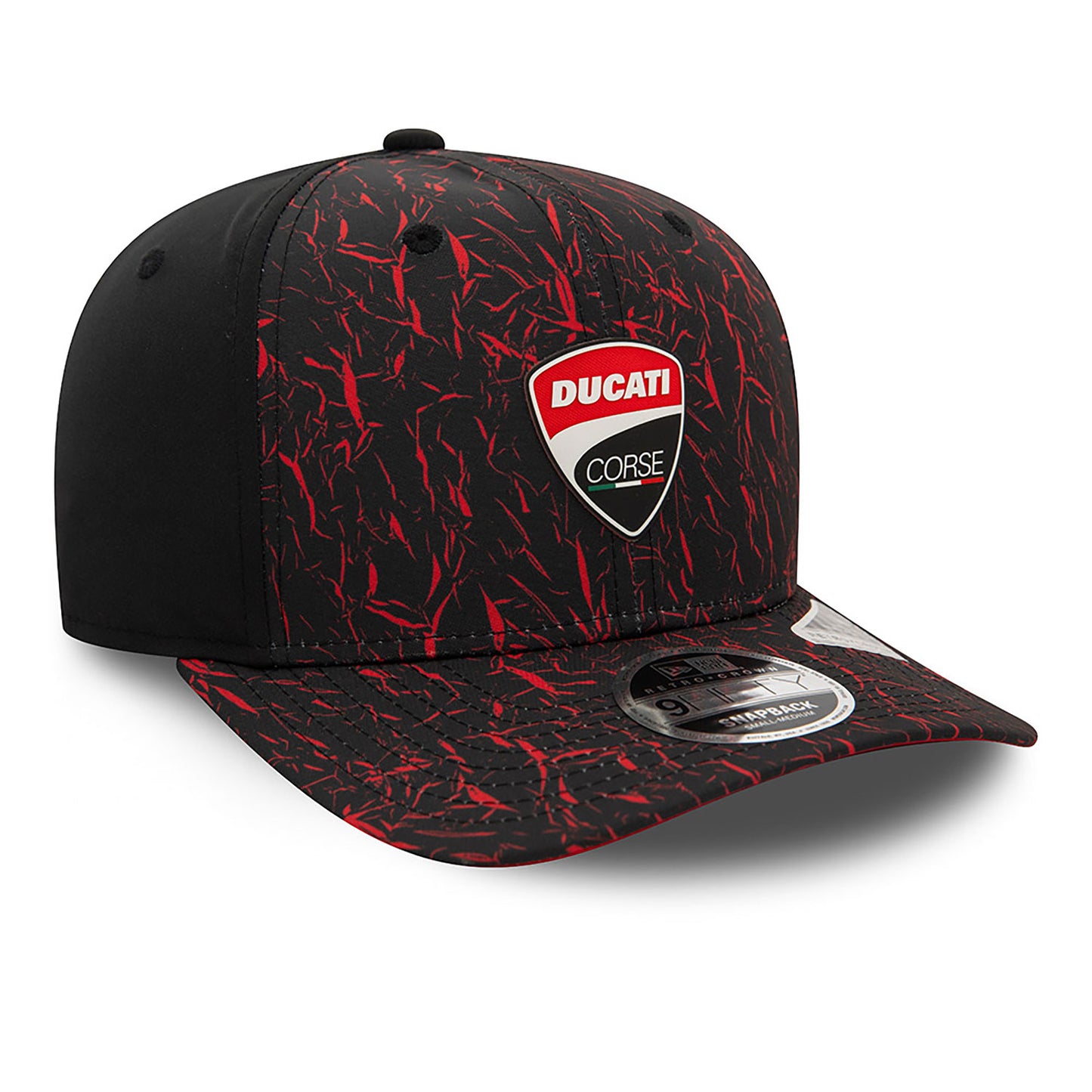 Ducati Motor Logo Crinkle All Over Print Original Fit Cap Black