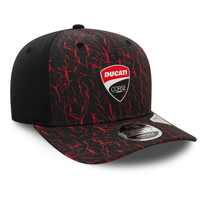 Ducati Motor Logo Crinkle All Over Print Original Fit Cap Black