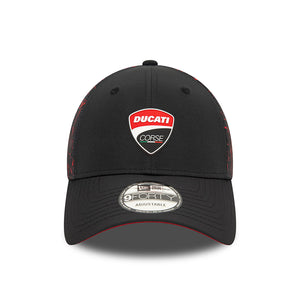 Ducati Motor Logo Crinkle All Over Print Adjustable Cap Black/Red