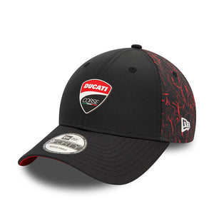 Ducati Motor Logo Crinkle All Over Print Adjustable Cap Black/Red