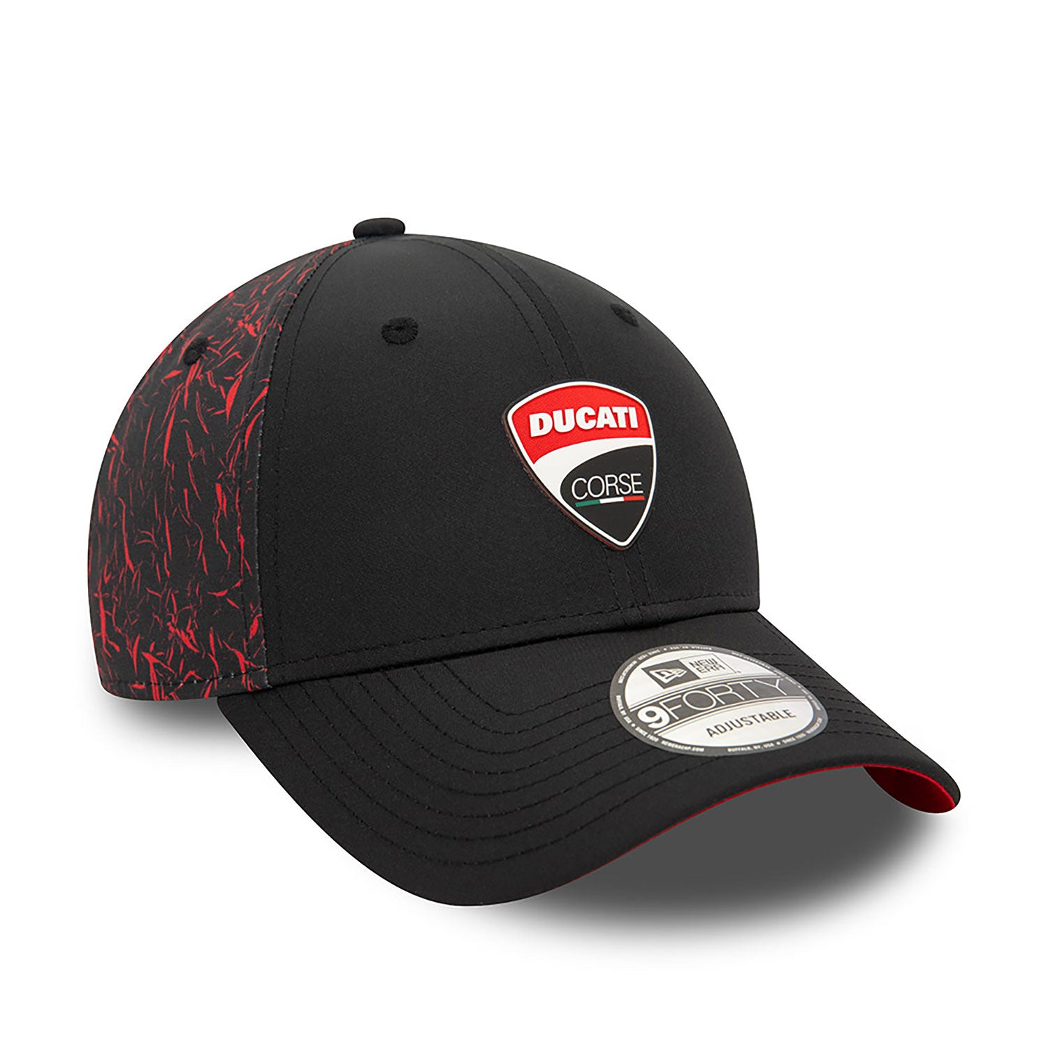 Ducati Motor Logo Crinkle All Over Print Adjustable Cap Black/Red