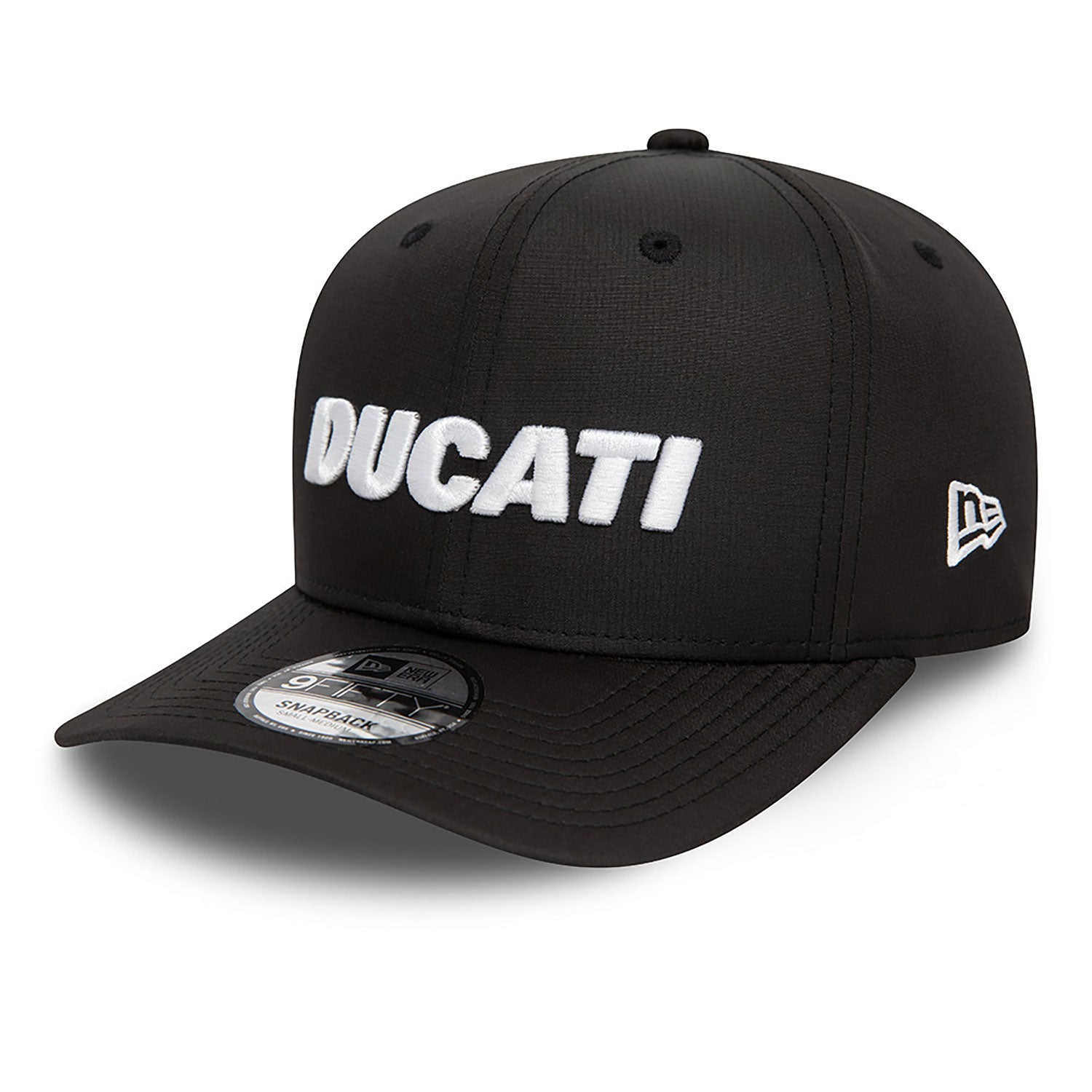 Ducati Motor Logo Ripstop Pre Curve Snapback Cap Black