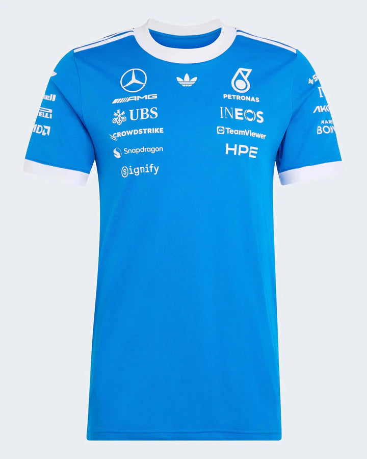Mercedes AMG Petronas F1 Men's Special Edition Silverstone Driver T-Shirt Blue