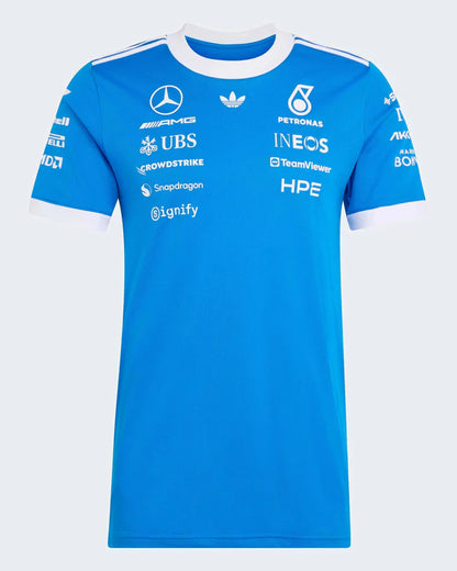 Mercedes AMG Petronas F1 Men's Special Edition Silverstone Driver T-Shirt Blue