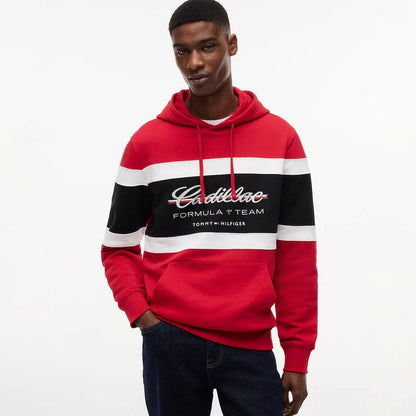 Cadillac F1 Racing Script Hooded Sweatshirt Red