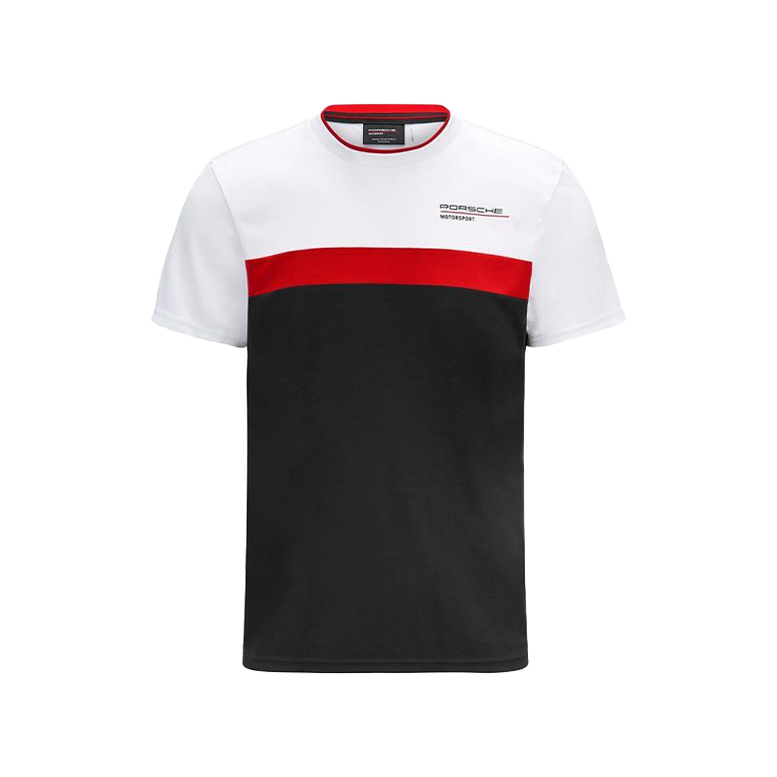 Porsche Motorsport Men's Color Block T-Shirt Black/White/Red