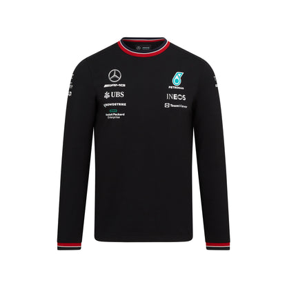 Mercedes Benz AMG Petronas F1 Men's Team Long Sleeve T-Shirt Black