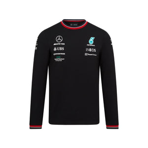 Mercedes Benz AMG Petronas F1 Men's Team Long Sleeve T-Shirt Black