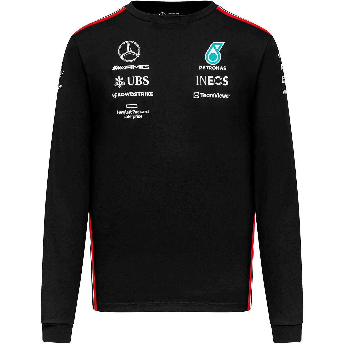 Mercedes AMG Petronas F1 Men's Long Sleeve Driver T-Shirt Black