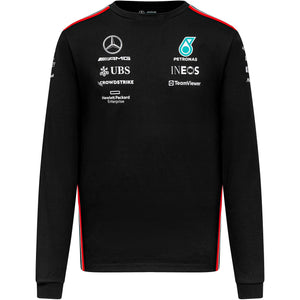 Mercedes AMG Petronas F1 Men's Long Sleeve Driver T-Shirt Black