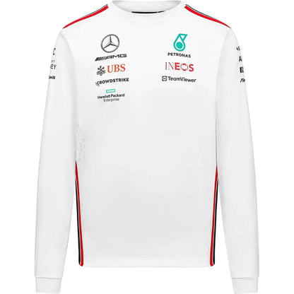 Mercedes AMG Petronas F1 Men's Long Sleeve Driver T-Shirt White