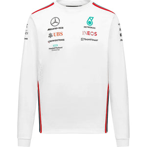 Mercedes AMG Petronas F1 2023 Men's Long Sleeve Driver T-Shirt White