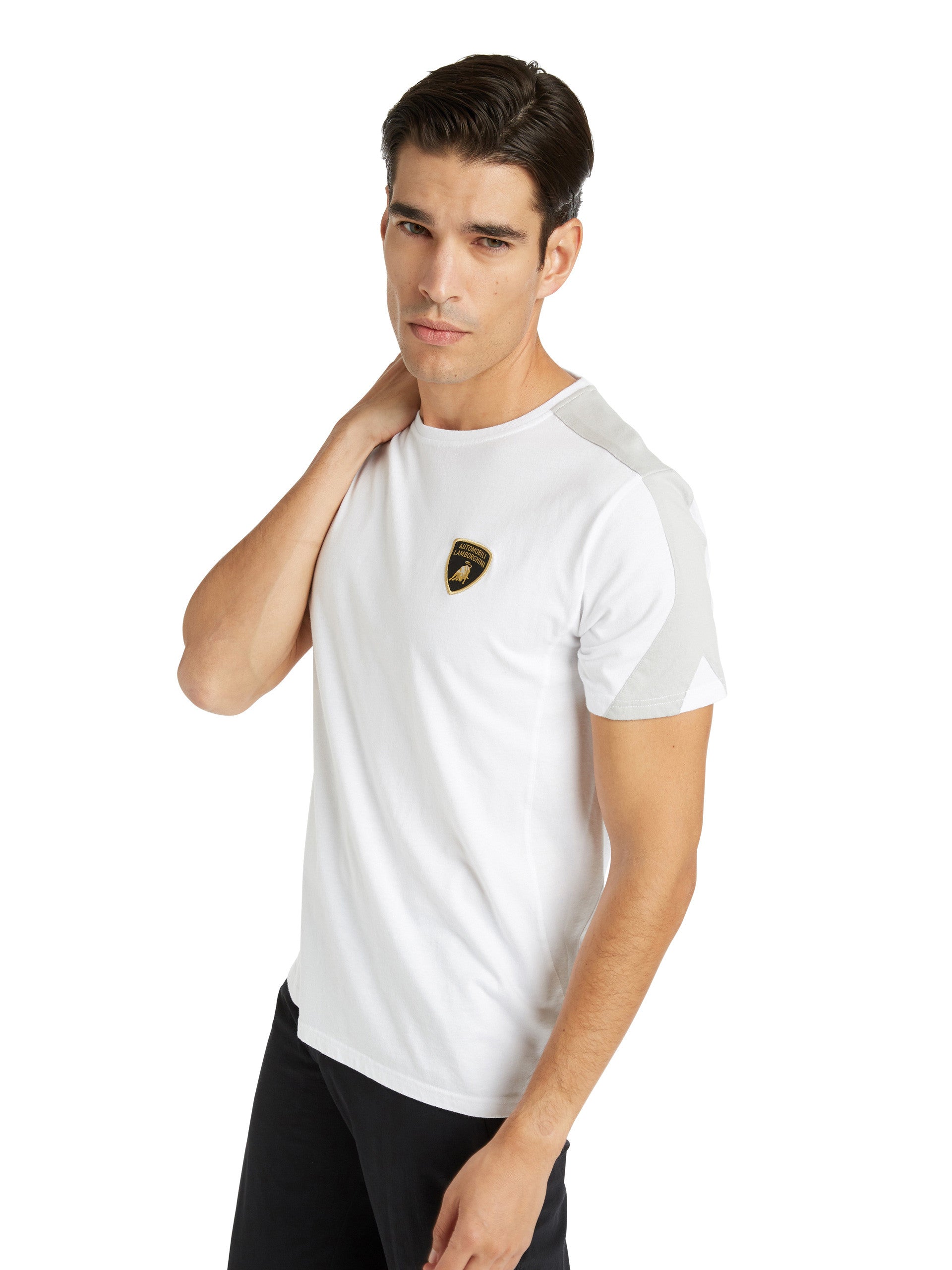 Lamborghini Men's Y-insert Pilota T-Shirt White