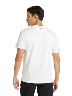 Lamborghini Men's Y-insert Pilota T-Shirt White