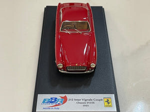 BBR 1/43 Ferrari 212 Inter Vignale Coupe 0135E 1951 Dark Red BBR190A