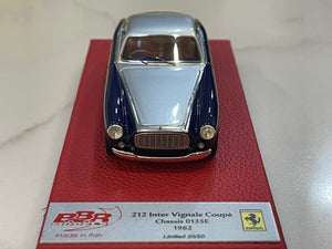 BBR 1/43 Ferrari 212 Inter Vignale Coupe 0135E 1962 Dark Blue/Silver BBR190BPRE