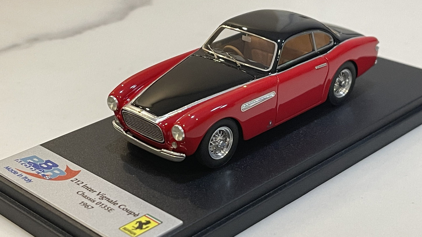 BBR 1/43 Ferrari 212 Inter Vignale Coupe 0135E 1967 Red/Black BBR190C