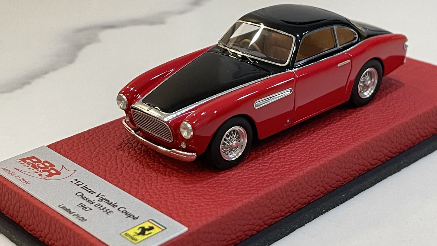 BBR 1/43 Ferrari 212 Inter Vignale Coupe 0135E 1967 Red/Black BBR190CPRE