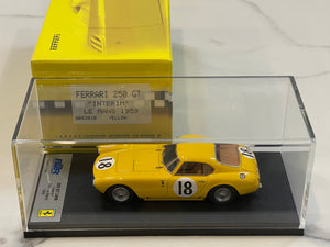 BBR 1/43 Ferrari 250 GT Interim 24 Hours Le Mans 1959 Yellow No. 18 BBR201B