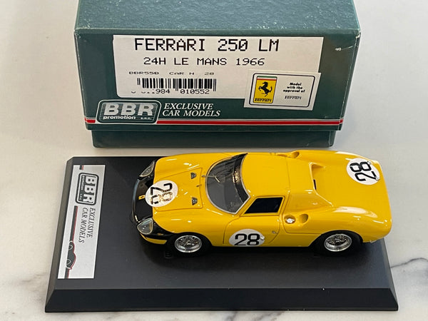 BBR 1/43 Ferrari 250 LM 24 Hours Le Mans 1966 Yellow No. 28