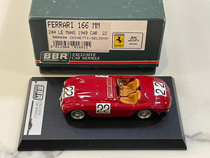 BBR 1/43 Ferrari 166 MM 24 Hours Le Mans 1949 Dark Red No. 22 BBR68A