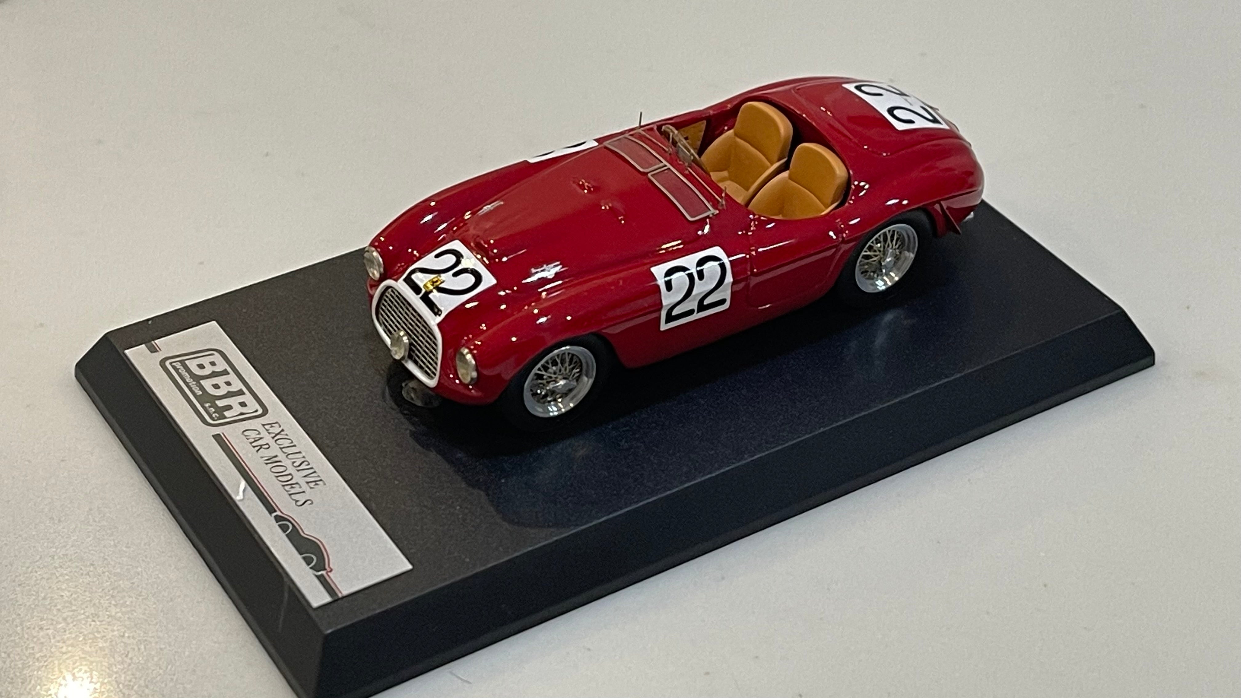 BBR 1/43 Ferrari 166 MM 24 Hours Le Mans 1949 Dark Red No. 22 BBR68A