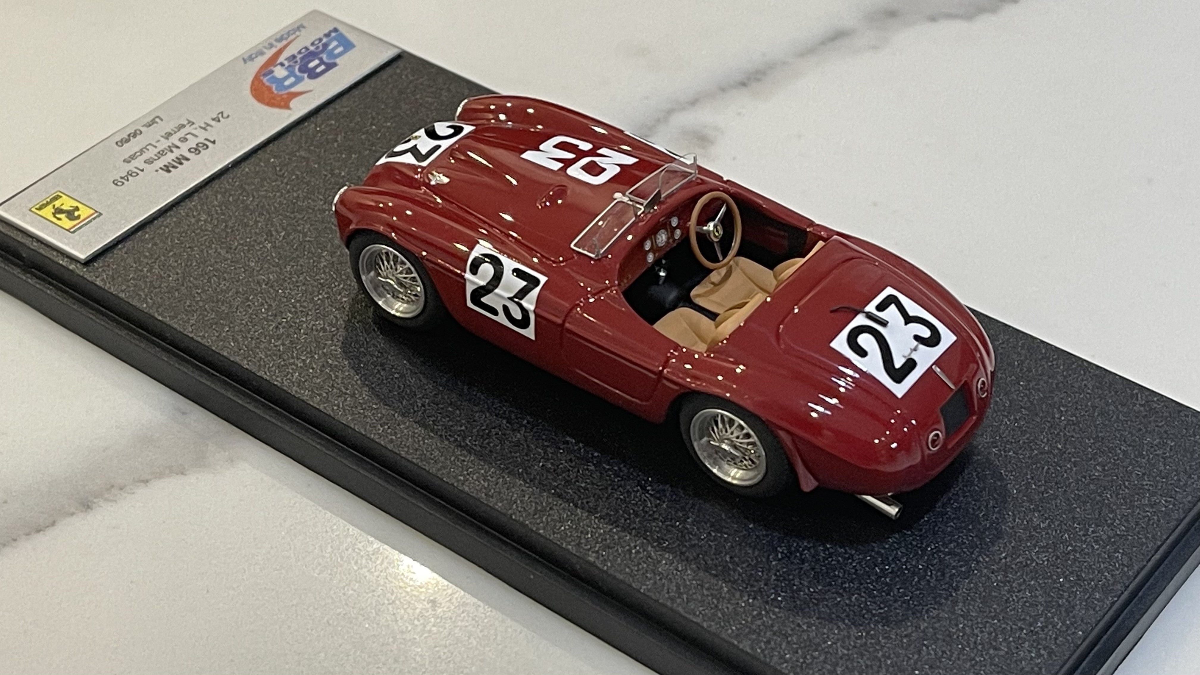 BBR 1/43 Ferrari 166 MM 24 Hours Le Mans 1949 Dark Red No. 23 BBR68D