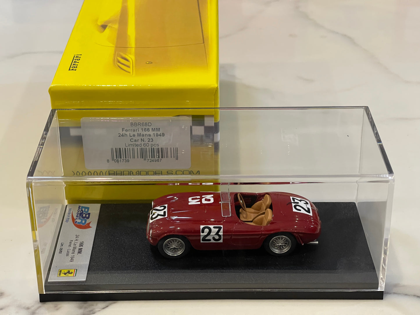 BBR 1/43 Ferrari 166 MM 24 Hours Le Mans 1949 Dark Red No. 23 BBR68D