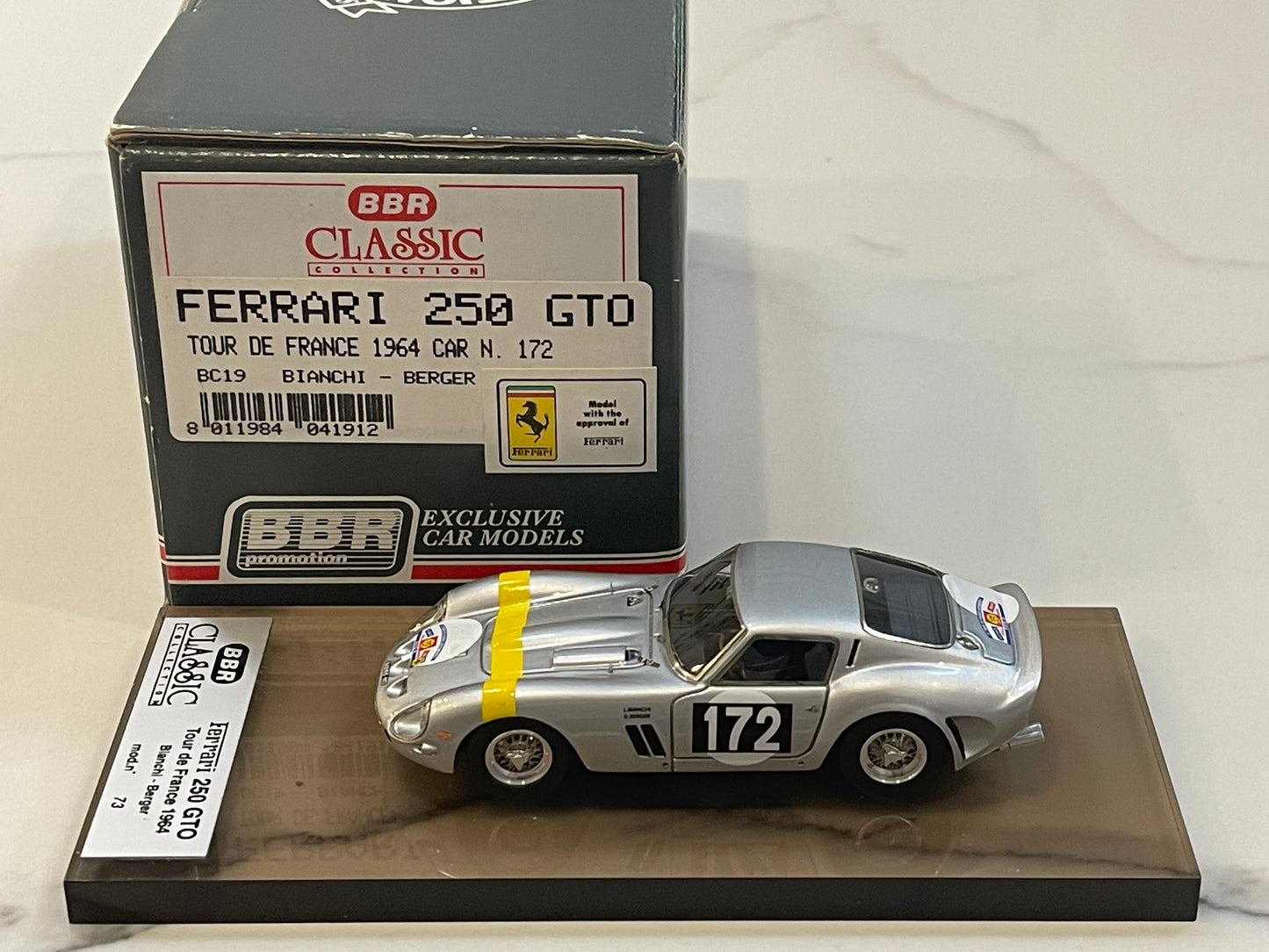 BBR 1/43 Ferrari 250 GTO Tour de France 1962 Silver No. 172 BC19